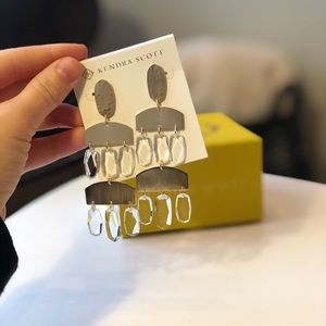 Kendra Scott Emmet Gold Earrings In Clear Glass